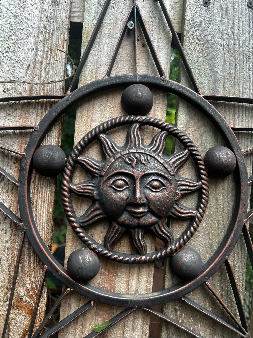 Vintage Star Sun face metal Wall Decor